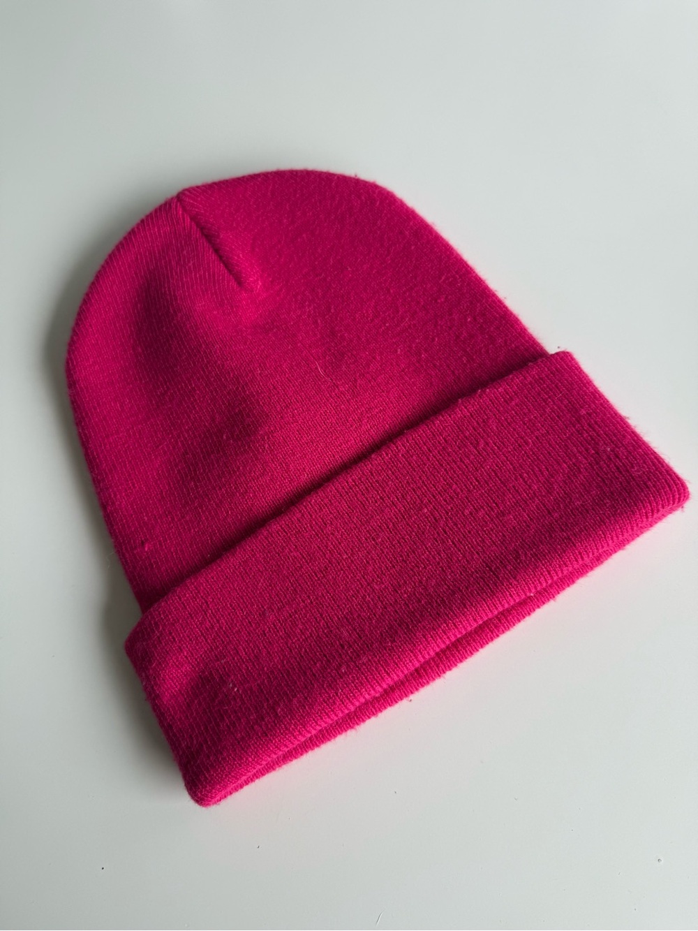Carhartt WIP Hot Pink Cuffed Beanie Logo Removed